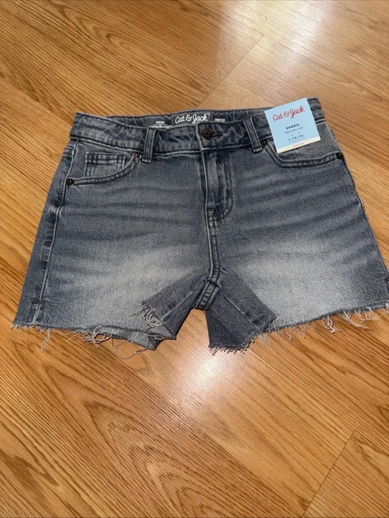 Cat & Jack Girls Gray Cutoff Adjustable Waist Shorts NWT Size Large 10/12…241 - Picture 3 of 8